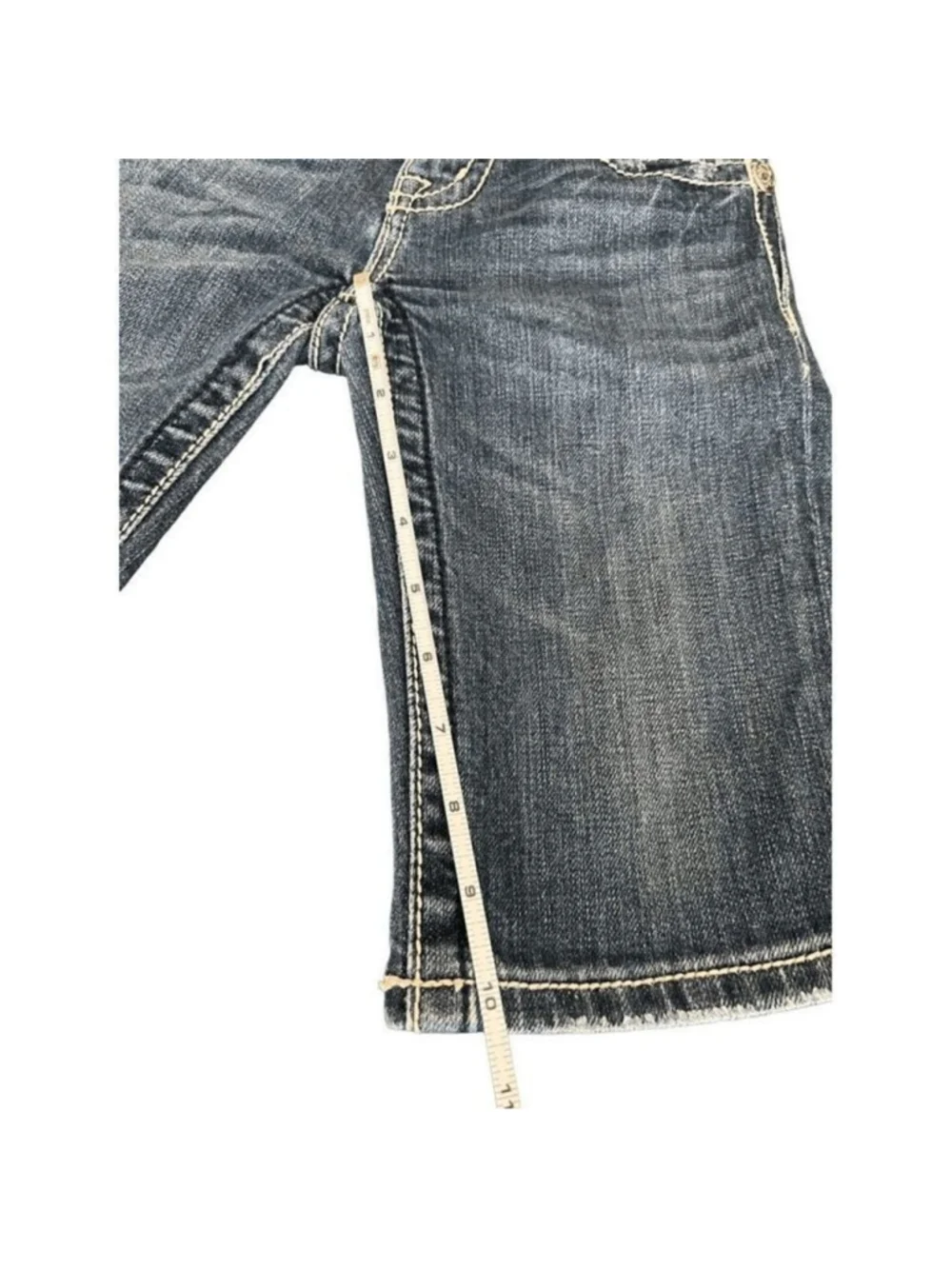 Miss Me rhinestone cross embroidered denim Bermuda shorts size 10